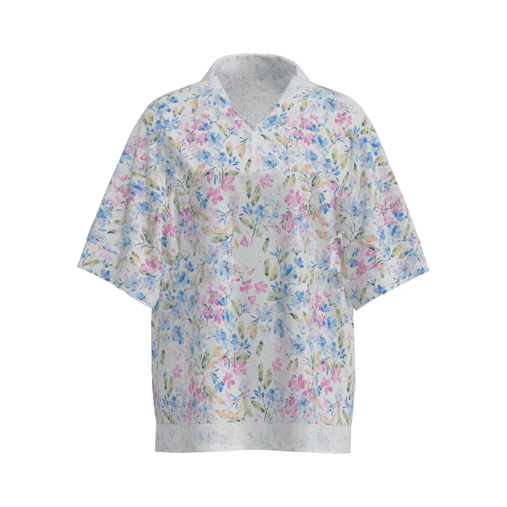 Jersey simples com estampa de pigmento CVC