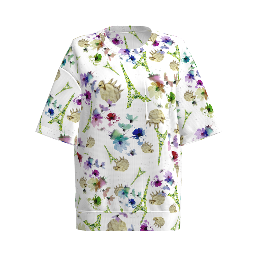 R/s impressão digital camisa única